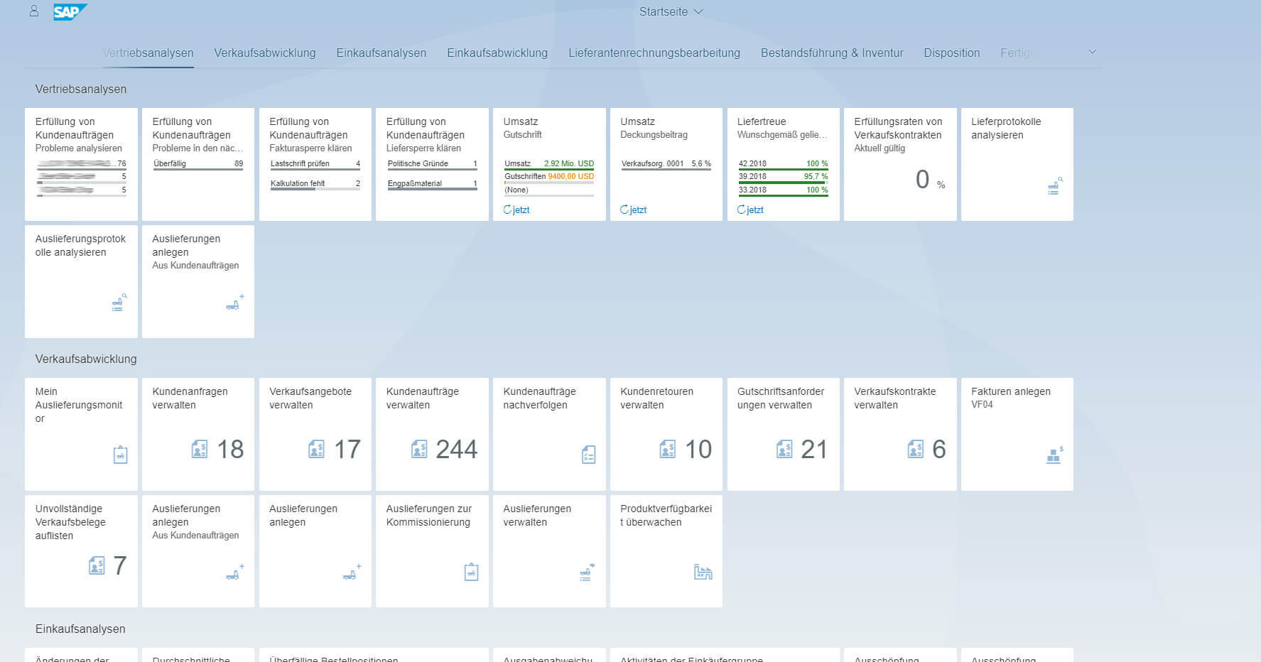 Überblick Benutzeroberfläche in SAP Fiori
